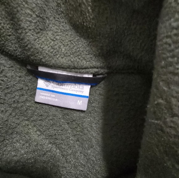 Columbia Green Fleece Full Zip Up Sweater Jacket Men's Size M - Picture 2 of 5